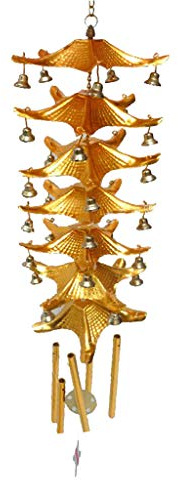 Backbayia Metall Chinesische Windspiel Glückbringer Klangspiel Windglockenspiel Garten Dekoration