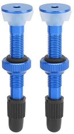 RiToEasysports 1Pair Mountain Bike Tubeless Valve Stem Aluminum Alloy Good Sealing Bicycle Presta Valve Stem with Nut(blue) Bicycle and Spare Parts