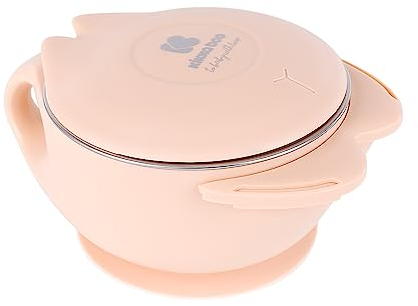 kikka boo Cuenco de acero inoxidable con doble pared Cat Rosa