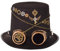 COSDREAMER Unisex Steampunk Zylinder Halloween Kostüm Hut mit Brille Schwarz 9 60cm