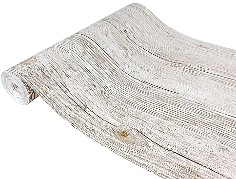DecoMeister Vinilo Imitacion de Madera de Pino Aurelio Blanco Papel Adhesivo Para Muebles Autoadhesivo Lámina Decorativa Para Cocina Pared Puertas Para Forrar En Rollo Aspecto Madera 67,5 x 1500 cm