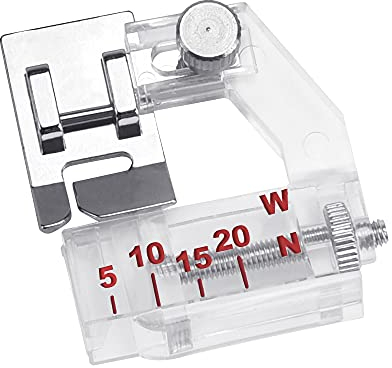 JUNMEIDO Pied de Biche Biais en Métal et Plastique Réglable de 5 à 20 mm Pied Presseur Surjeteuse Générique Pied Presseur Durable Robuste pour Machine à Coudre Brother Singer Babylock Janome Kenmore