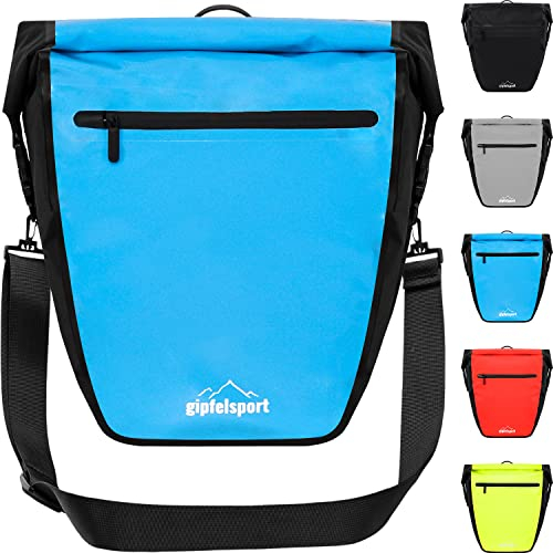gipfelsport Fahrradtasche für Gepäckträger - Gepäckträgertasche I Fahrradtaschen, Satteltaschen mit 21l Volumen I wasserdicht, reflektierend, blau