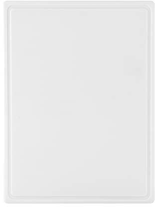 Farberware Planche à découper en plastique extra large avec rainure de jus, 38,1 x 50,8 cm, blanc
