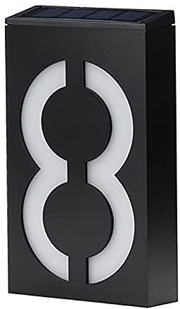 SH-RuiDu LED Solar Hausnummernleuchte Solar Control Wand Zahlen Schild Licht für Haus Hof Straße