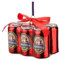 Gift Company - Christbaumschmuck, Hänger - Sixpack Bierdosen - Glas, Polyester - Farbe: rot - 8,6 x 6,5 x 6 cm