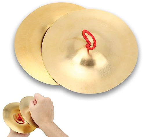Platillo Choque, 14,7 Cm, 5,79 Pulgadas Juguete De Platillo De Mano De Latón Instrumento De Percusión De Platillos De Dedo 2 Piezas De Platillos De Batería, Equipo Musical Para Niños Y Adultos