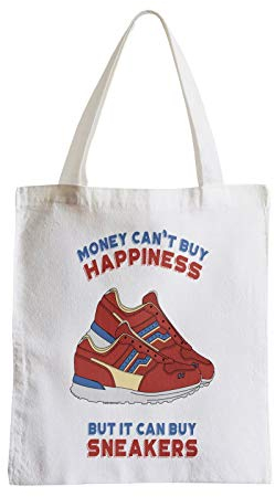 Fabulous Große Einkaufstasche Tragetasche Sneakers - Money Can't Buy Happiness Schuhe Mode