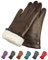 AKAROA ESTD 2019 Lederhandschuhe Damen MIA, Touchscreen Funktion, italienisches Leder, Futter aus original Neuseeland Lammfell, 4 Größen S - XL, schwarzbraun, S - 7
