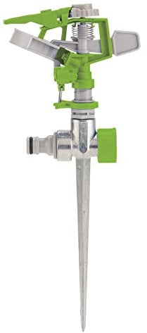 Draper Adjustable Impulse Sprinkler | 314m² Coverage Area | Metal Ground Spike | Lawn Watering Tool | 09180