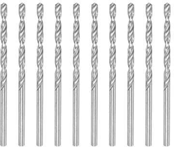 sourcing map 10 Stk. Spiralbohrer Metall Micro Bohrer aus Hochgeschwindigkeitsstahl 2,65mm W6542 60mm Länge