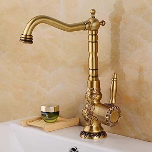 Robinets,Laiton Robinet De Lavabo De Salle De Bains Bec Long Bec Lavabo Robinet 360 Rotation Mitigeur Art Design Robinet De Cuisine/B Little Surprise