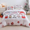 Chanyuan Weihnachten Bettwäsche Set 135x200cm Weihnachtsmann Schneeflocken Balloon Muster für Kinder Mikrofaser Rot Weiß Weihnachts Bettbezug mit Kissenbezug 80x80cm