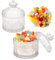 AMJKEJI 2 Pcs Glass Candy Jars with Lid, Crystal Clear Decorative Bowl Jewelry Box Storage Snack Organizer Jar Lid