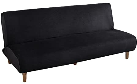 Rosnek Samt Sofabezug Ohne Armlehnen,Dicke Sofa überzug 3 Sitzer Cuddly Sofabezug Futonbezug,Stretch Couch überzug für Klappsofa,Schlafsofa,Sofabett,Sofa Bettbezüge