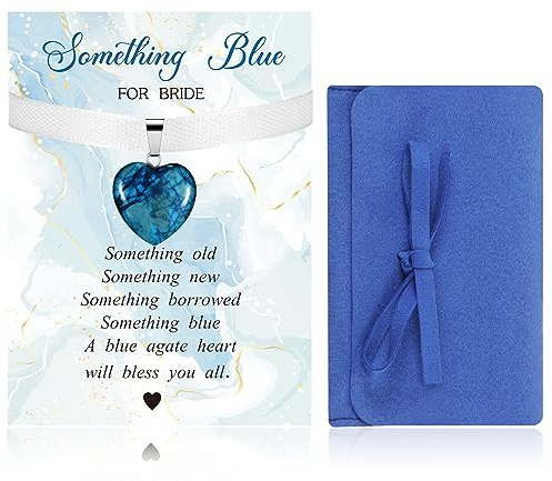 Herdear Charm a Forma di Cuore in Agata Blu per Giorno di Matrimonio della Sposa Souvenir Regalo di Ciondolo di Agata a Cuore per Nozze Regalo di Buona Fortuna