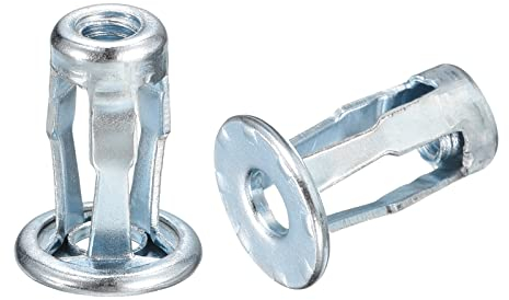 sourcing map M4 Cric Écrous, 10pcs Filetés Insert Écrou Carbone Acier Zingué Rivet Écrous pour Métal Fin, 16,8 mm Longueur
