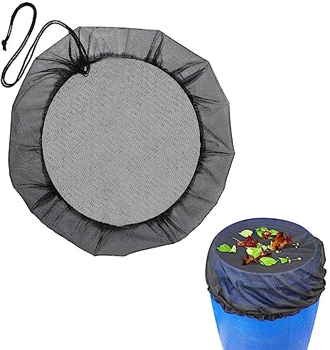 URFEDA Regentonnen Netz,120cm Regentonnennetz mit Gummizug,Regentonne Abdeckung mit Zugkordel,Wetterbeständiger Mückenschutz Regentonne Abdeckung,Schutznetz Regentonne,Schutz vor Mücken Laub,Insekt
