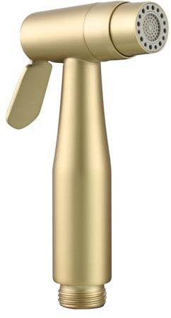 Tecmolog Brushed Gold Handheld Bidet Sprayer Shattaf 2 Spray Modes Stainless Steel Muslim Shower Head for Toilet, WS024AJ2