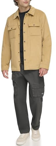 Levi's Herren Classic Plaid Shirt Jacket Jacke, Sandkord, Sherpa-Futter, L