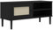 vidaXL Meuble TV, Armoire de Télévision avec 3 Compartiments et Porte, Meuble Télé de Salon, Moderne, Aspect Rotin Noir Bois Massif Pin