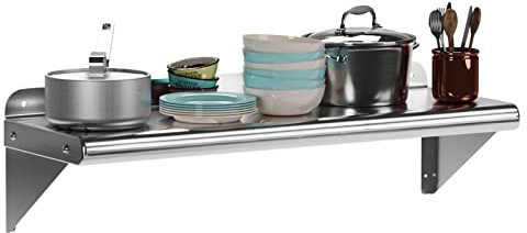 KYBOLT Edelstahl-Regal mit Rückwand, NSF-Zertifiziert, 30,5 cm B x 91,4 cm L, Regal zum Aufhängen von Töpfen, Pfannen in der Küche, Restaurant und Waschküche