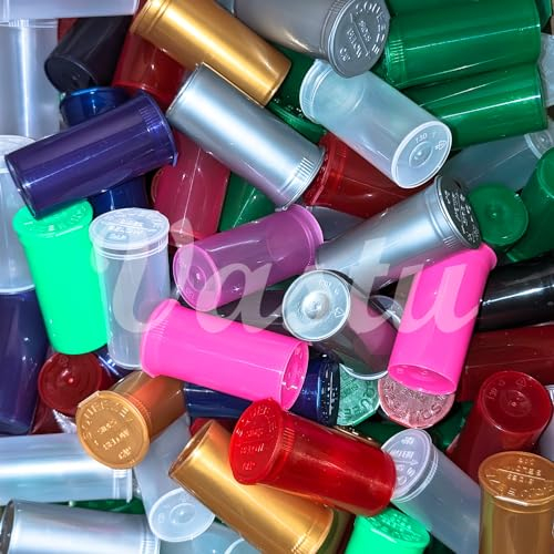Vastu 13DR - 13 Dram Pop Top Containers Bottle Vials - Holds 2 Gram - (Squeeze Pot Tub, Poptops, Pop Tops) (5)