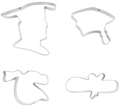LABRIMP 4 Stücke Graduierung Kleid Hut Form Cookie Cutter Edelstahl Form Für Backen