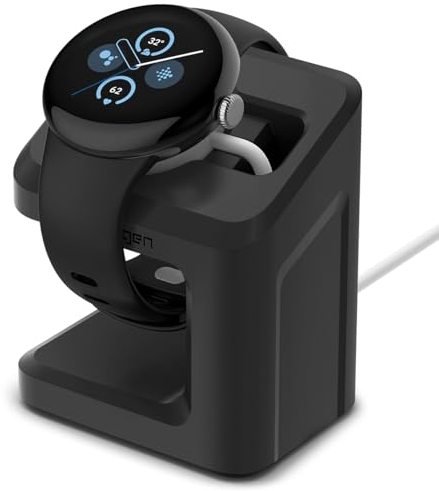 Spigen S355 Station de Charge smartwatch Support Station d'accueil Compatible avec Google Pixel Watch 3 (2024) 45mm/41mm, 2 (2023) - Noir