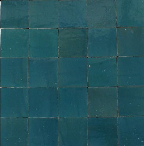 0,2m² marokkanische Zellige Fliesen - fugenlose Wandfliesen (ozean petrol)