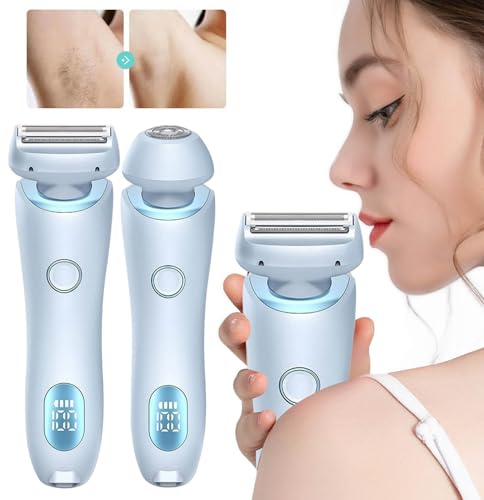 Skin Glow Nano Rasierer Damen, Divanity Rasierer 2024 Skin Glow Pro Rasierer, Divanity Skin Glow Rasierer, Skin Glow Pro Nano Rasierer, Skinglow Pro - Nano Rasierer, 2-In-1 Wechselklinge (Blau)