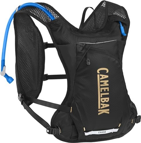 CamelBak Chase Race 4 Trinkweste, für Gravel, Mountain, Bikepacking und Endurace-Radfahren, 1,5 l Reservoir, Schwarz