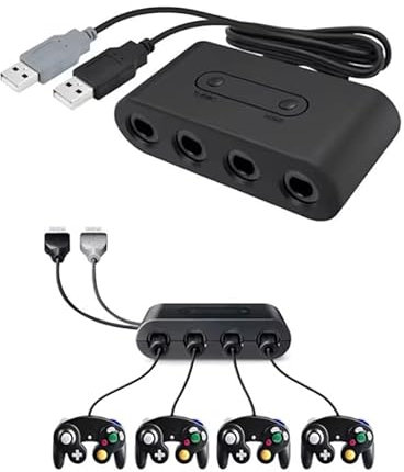4-Spieler Adapter für Nintendo Switch Gamecube Controller USB PC 4 Player Port Super Smash Bros Controlleradapter