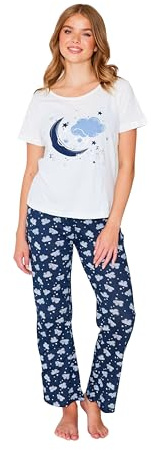 TURTLE Women's Pyjama Set –Cloud White Ladies Pyjamas Half Sleeve – Polyester Nightwear for Women – Comfortable Ladies Nightwear Set (S)