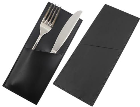 Vobumix Pu Leather Cutlery Holder Bag Knife Fork Holder Pocket Cutlery Pouch Kitchen Chopstick Tableware Wedding Table Decoration