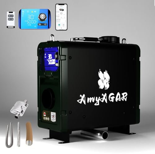 YCSH Calefaccion estacionaria portátil diésel 2kw 12v, Bluetooth Calefaccion homologable ITV de Aire diésel de Ch22 v2 con Bomba de Aceite silenciosa, Altitud Disponible 5,000 m, Accesorios avanzados