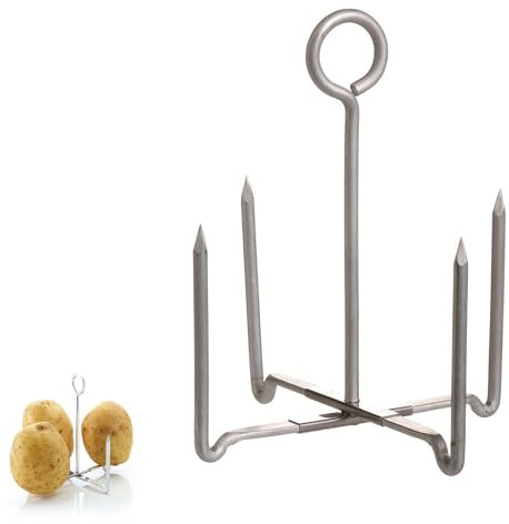 Folding Oven Baked Spiked Jacket Potato Baker 4 Spikes Potato Cooker Stand Tray Steamer Potato Baking Tool
