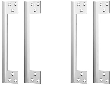 Reinscer 4 Pcs Door Latch Guard Plate Outswing Angle Latch Protector Door Latch Cover Latch Shield L Shaped Security 11Inch