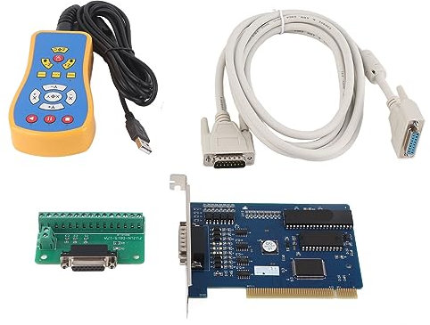 PCI Control Card 3 Axes with USB Handwheel Kit, Compatible for CNC Router Engraving Milling Machine, Supports 3D Simulation Manual Working, Easy High Control