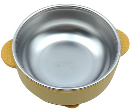 Adsfvs Platos Para Niños Pequeños,Tazón De Acero Inoxidable Para Bebé - 2 En 1 Doble Capa Anti Quemaduras Con Asa, Vajilla Y Utensilios De Alimentación Infantil Para Comidas