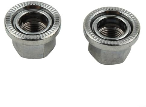 Set di 2 dadi in acciaio M910 per mozzo ruota bicicletta, con schemi antiscivolo e integrazione rondella (M10)