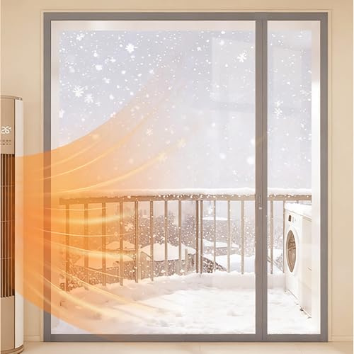 Rideau Thermique Isolant Anti Froid, Rideau de Protection Thermique Magnétique pour Portes Auto-Absorbant pour Chambre, Cuisine, Portes d-e Balcon