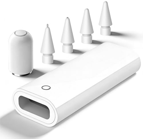 Lizoak USB C to Pencil Adapter for Apple Pencil 1st Generation, USB C to Ligh-ning Charger Adapter for i-Pad 10/11th Gen, iPencil Tips + Replacement Cap for Apple Pen 1st, Bluetooth Pairing