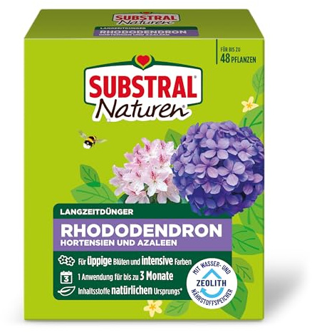 Substral Naturen Langzeitdünger Rhododendron Hortensie Azalee 1,2kg Zeolith | Schonende Wirkung bis zu 3 Monate | Für Rhododendron Hortensien und Azaleen | Mit Magnesium für grüne Blätter