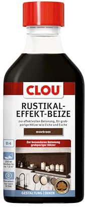 CLOU Rustikaleffekt-Beize Moorbraun – Holzbeize für Eiche & Esche – 250 ml