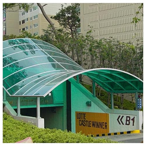 Policarbonato Placas Transparente,1 mm de Espesor,Hoja Metacrilato PC Placa Acrílica,Planchas Revestimiento de Repuesto para Techos,Cocheras,Solarios, Verde, 0.5×1m (1.6×3.3ft)