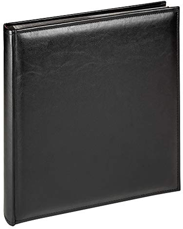 walther design Fotoalbum schwarz 28 x 30,5 cm Kunstleder mit umlaufende Steppnaht, Deluxe FA-386-B