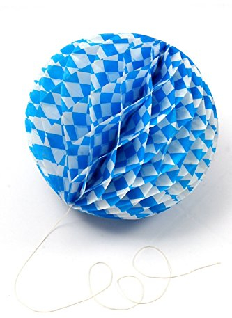 Bavariashop Bayerischer Wabenball, Ø 28 cm,blau weiß, Hochzeit, Party, Oktoberfest, Dekoration für den Biergarten