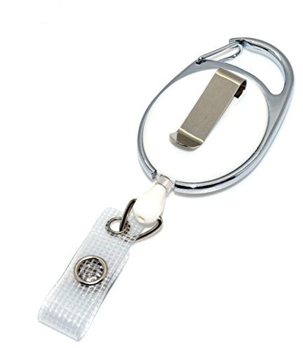 JoJo - Weiß - Lasche Gürtelclip Ausweishalter Kartenhalter Ausweis Karte Ausziehbar Band Schlüsselanhänger Schlüsselband Zugband Uhr ID Uhren Gürtel Halter Klemme Krankenschwester Clip