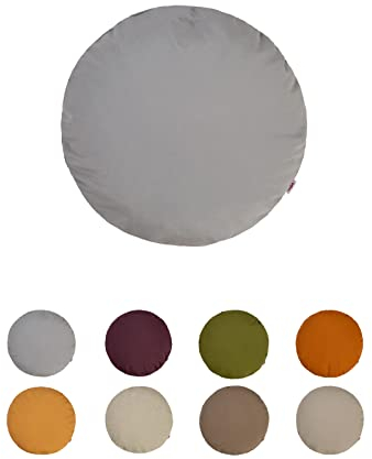 beties „Wunschton“ Kissenbezug ca. Ø40 cm - runde Kissenhülle in großer Sortiments- und Größenauswahl – EIN idealer Begleiter in Unifarben (Silber)